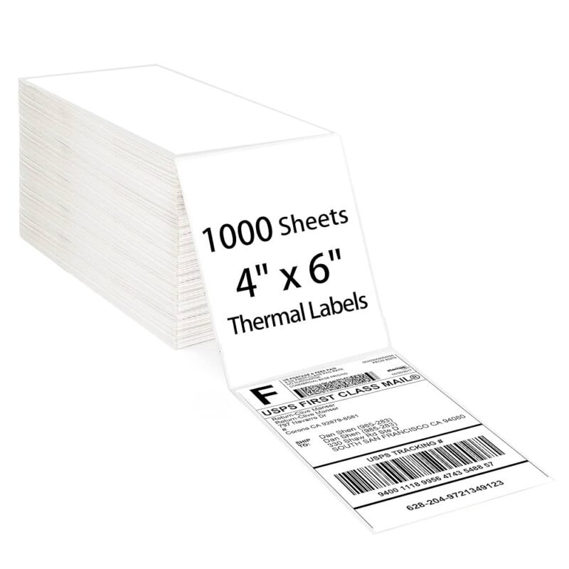 1000 White Thermal Fanfold Labels palletwraps