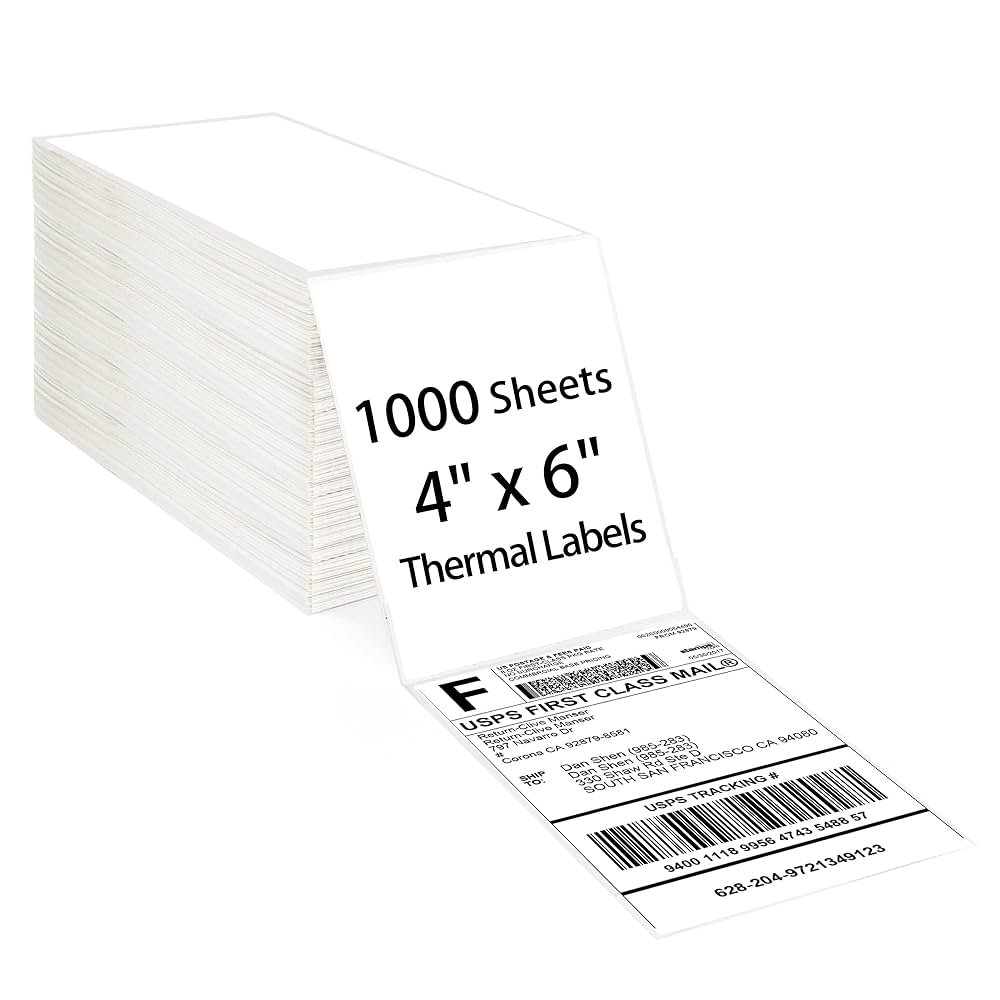 palletwraps 1000 White Thermal Fanfold Labels palletwraps