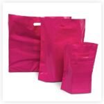 Plastic Carrier Bags – Eco Friendly – Dark Pink – Medium 15″ x 18″ + 3″ palletwraps