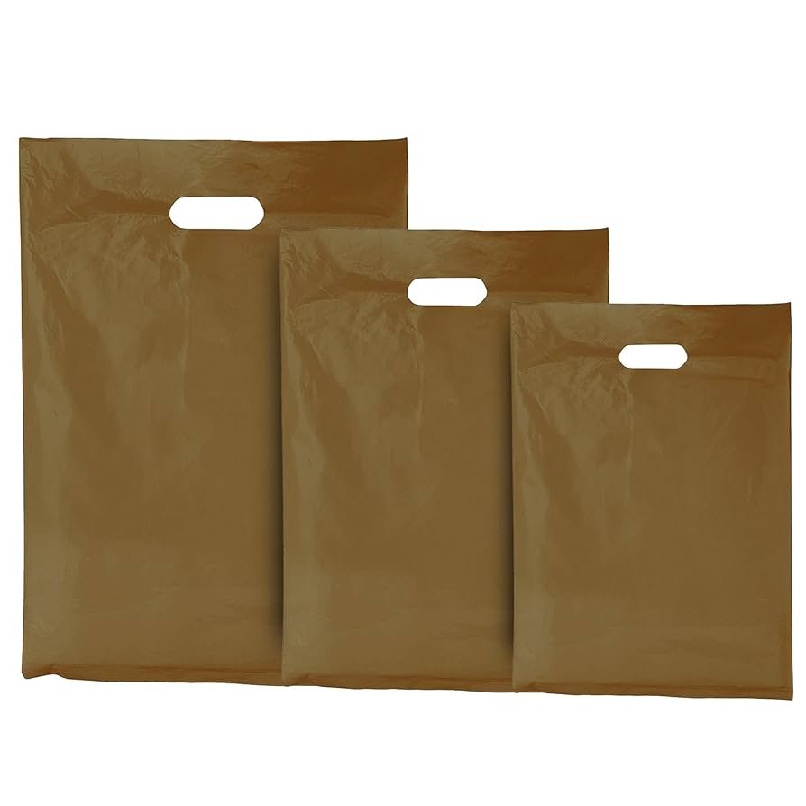 palletwraps Plastic Carrier Bags – Eco Friendly – Gold – Small 10″ x 12″ + 4″ palletwraps